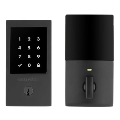 High End Oil Rubbed Bronze Touchscreen Deadbolt With Zwave Smart Home Link And Keyless Entry Crafted From Solid Brass for exterior doors.