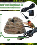 Durable Resin Rock Fountain With Realistic Stone Texture, Easy Setup No Fuss Outdoor Bird Bath Waterfall Pump Kit, Brown Finish, 9.8 Ft Power Cord on lawn