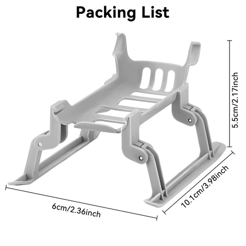 Foldable Landing Gear Kit For DJI Neo Drone With Quick Release Legs Elevates 25mm gray plastic structure with dimensions.