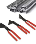 3 Piece Sheet Metal Bending Pliers Set With Straight, 45 Degree, And 90 Degree Jaws For Auto Repair, Roofing, HVAC Duct Fabrication