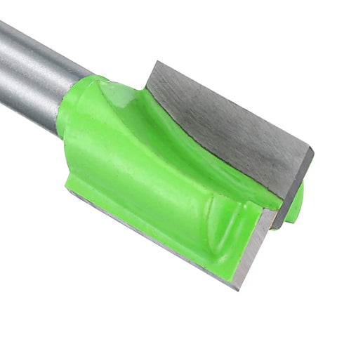 Pro Grade Bottom Cleaning Router Bit With One Quarter Inch Shank Carbide Tip For Spoilboard Surfacing, close-up view