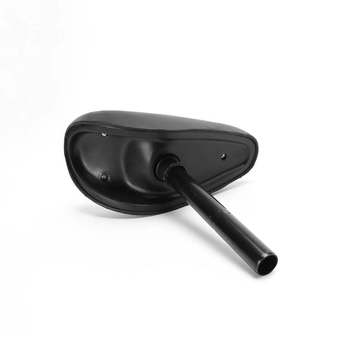 Kid Bike Seat Replacement Cushion for 12 and 14 Inch Balance Bikes, underside view with post and durable metal rails.