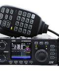 G90 HF Radio SDR 20W With Built In Auto Antenna Tuner For SSB, CW, And AM, Portable Ham Transceiver front view with mic