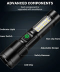 Two Pack Rechargeable LED Flashlights That Crank Out 990000 Lumens With Adjustable Beam And Five Modes IPX7 Waterproof Handheld Light.