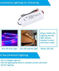Dimmable 12V LED Driver 60W Low Voltage Transformer For Triac And ELV Dimming 110V To 12V DC Power Supply 5A IP67 Waterproof