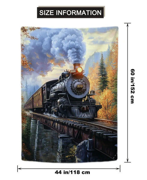 Locomotive Train Tapestry 44x60 Inches Wall Art Decor for Living Room Dorm Office Bedroom with HD train print on polyester backdrop