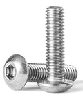 Top Shelf Heavy Duty 10-32 By 1.5 Inch Button Head Socket Cap Screws Forged From Premium 304 Stainless Steel With Crisp Allen Hex Drive Stay Locked In During Rough Job Site Work 50 Count, close-up view.