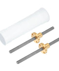 2 Pack 100mm TR6X1 Lead Screws With Brass Nut For 3D Printer Upgrade 1mm Pitch 1 Start 304 Stainless Steel Rods Includes Plastic Packaging Tube Silver.