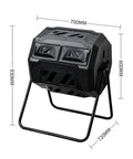 Rotating Compost Bin Dual Chamber Tumbler 43 Gallon Outdoor Garden Patio Kitchen Compost System With Continuous Flow for Food Scraps