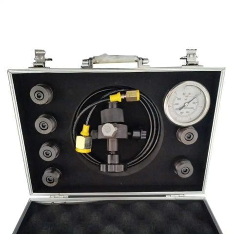 Hydraulic Nitrogen Pressure Gauge Test Kit For Accumulator Charging And Filling Tools With Universal End Fittings M14 1.5 UN5/16 UNF7/8 UNF5/8 UNF1/2 G1/4 25 40 MPa