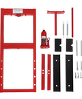 6 Ton Hydraulic Shop Press H Frame With 4 Position Adjustable Height, Movable Plates And Dust Cover, components laid out