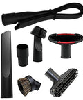 1.25 Inch Vacuum Attachment Kit With Horsehair Brushes For Small Vacuum Cleaners, shown with 6-piece set including hose and nozzles.