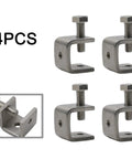 Heavy Duty Stainless Steel C Clamps For Welding And Construction, 0 To 20mm Jaw Opening, set of 4 metal clamps with screws.