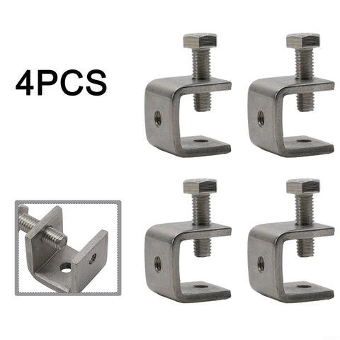 Heavy Duty Stainless Steel C Clamps For Welding And Construction, 0 To 20mm Jaw Opening, set of 4 metal clamps with screws.