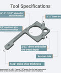 4 In 1 Pre Trip Inspection Tool For Truckers with tire depth, brake stroke, pad thickness, and windshield crack marking
