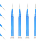 Four Piece Ceramic Screwdriver Set With Non Conductive Slotted Tips And Anti Static Plastic Build For Safe Electronics Work Featuring Ergonomic Handles And Lightweight Design That Make Phone Repair An Absolute Breeze with blue handles and slotted ceramic tips.