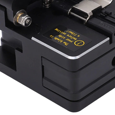 Close view of Optical Fiber Cleaver With 16 Cutting End Faces In Plastic Housing, Pro Grade Fiber Cutter Tool, black housing