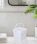 Empty Paint Pail And Food Storage Bucket 5L Lightweight All In One Versatile Container, PP Plastic, on a countertop.