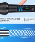 Display of 650W Heat Gun Kit With Digital LED Display, Adjustable Temperature, showing 896°F setting and airflow pattern.