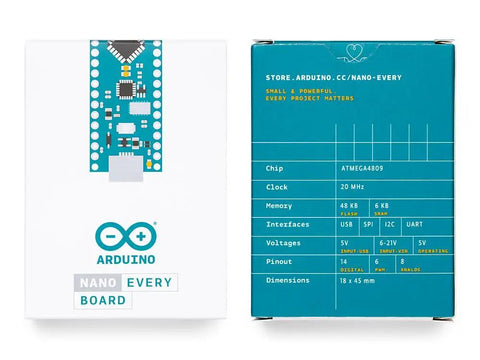 Packaging of Dope Ultra Compact Nano Every Microcontroller Board with ATmega4809 48KB Flash 6KB SRAM USB-C.