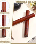 Premium Vintage Hardwood Incense Tube Set Dual Pack Storage Case For Aromatherapy Essentials showing smooth opening and high quality wood.