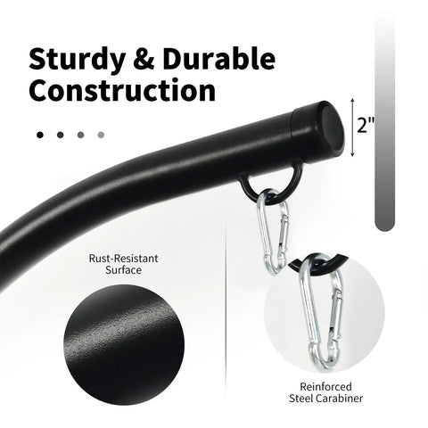 Heavy Duty Hammock Chair Stand For Hanging Chair With 360 Degree Rotation, Rust Resistant Steel C Stand, 2 Inch Diameter Pipe