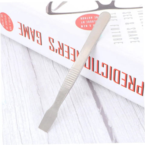 Two Piece Tin Paste Mixing Tablet Clamshell Tool Set, Metal Open Shell Solder Paste Scraper on book, ergonomic design