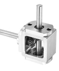 Beefy Right Angle 90 Degree Bevel Gearbox One To One Reducer With Aluminum Frame And Eight Millimeter Shaft One Output Gear 20 Tooth Bevel Gear 1 Module DIY Mechanical Kit Lightweight Durable 84 By 87 By 30 Millimeters