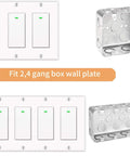 4 Pack Smart WiFi Light Switch Two Gang With Remote Control And Scheduling Neutral Wire Required No Hub Needed Works With Google Home Easy Hands Free Lighting For Living Room Kitchen Bedroom, showing two and four-gang configurations.