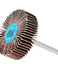 Top Quality 10 Piece Aluminum Oxide Flap Wheel Set For Drill With Metal Shank Sander, 100mm for wood, plastic, steel, and paint stripping.