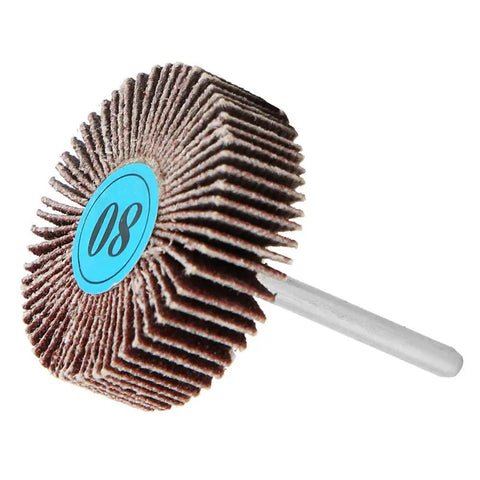 Top Quality 10 Piece Aluminum Oxide Flap Wheel Set For Drill With Metal Shank Sander, 100mm for wood, plastic, steel, and paint stripping.