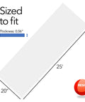 Heavy Duty Waterproof Closet Shelf Liner For Wire Shelving 20 Inch Wide By 25 Foot Long Clear PVC Cover size diagram