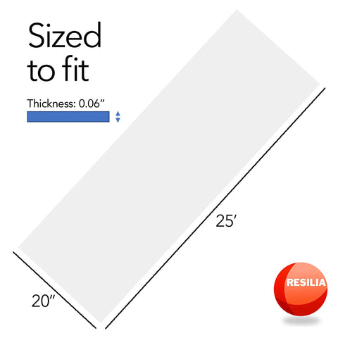 Heavy Duty Waterproof Closet Shelf Liner For Wire Shelving 20 Inch Wide By 25 Foot Long Clear PVC Cover size diagram