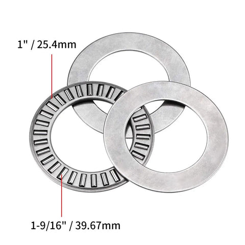 Thrust Needle Roller Bearings With Washers Set Of 5, 1 Inch Bore, 1 9/16 Inch Outer Diameter, chrome steel rollers for precision machinery