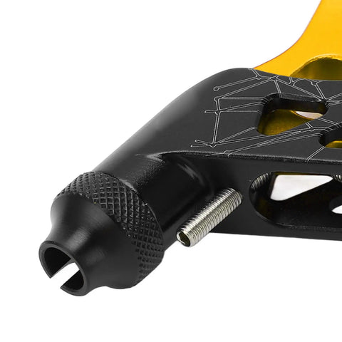 Close-up of Top Shelf Aluminum Alloy Bicycle Brake Levers showing matte gold finish and black textured grip for easy handling.