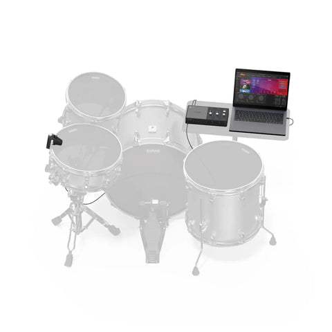 Hybrid Sensory Percussion Starter Pack Includes Sunhouse Sensory Percussion Software Portal Audio Interface One Drum Sensor And All Cables And Accessories Turn Any Drum Set Into A Customizable Music Tool showing drum setup with software interface