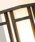 Close-up of the metal frame and frosted glass from Weatherproof Outdoor Post Lights With Metal Frame And Milk White Frosted Glass Pier Mount, 3 Inch Base, Pillar Lantern For Garden, Backyard And Porch Weather Resistant