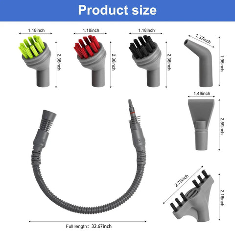 Replacement Extension Hose And Cleaning Brush Tool Kit For Steam Shot Omni Hard Surface Steam Cleaners, hose and brushes