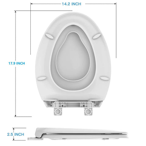 Smooth Closing Elongated Toilet Seat Featuring Built In Toddler Potty Training Insert And Reliable Slow Drop Lid For Hella Comfy Bathroom Routines That Effortlessly Accommodates Growing Families