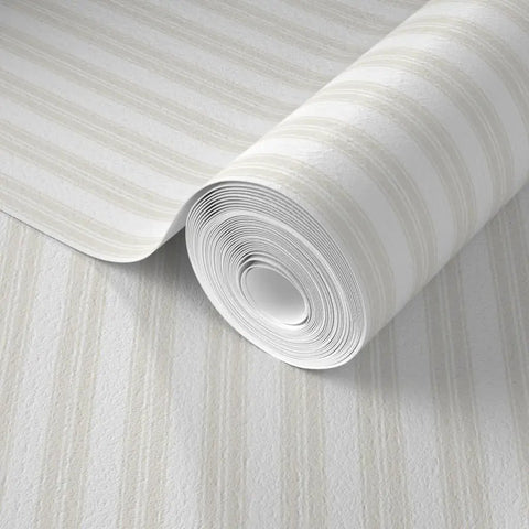 Premium PVC Free Type II Professional Wallpaper Featuring Matte Linen Texture Hella Durable Finish roll with beige stripes