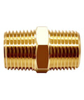 Two Piece Quarter Inch Solid Brass Npt Male Hex Nipple Pipe Fitting Shop Grade Forged Body Rock Tight Seals No Sweat Plumbing And Garage Diy Projects Ready