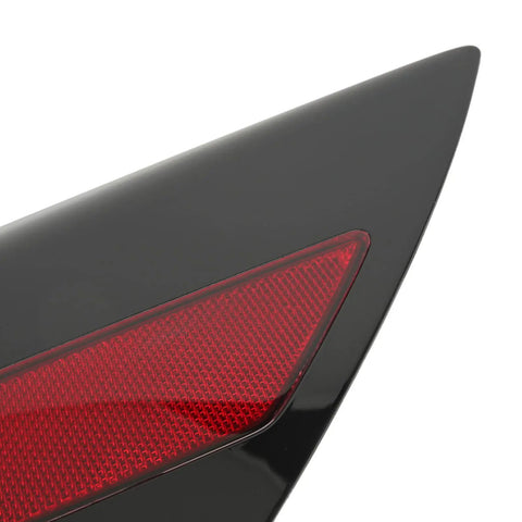 Close-up of Bolt On Replacement Right Side Rear Bumper Reflector Cover With Bold Red Lens For Tesla Model 3 And Model Y 2017 To 2020 Models.