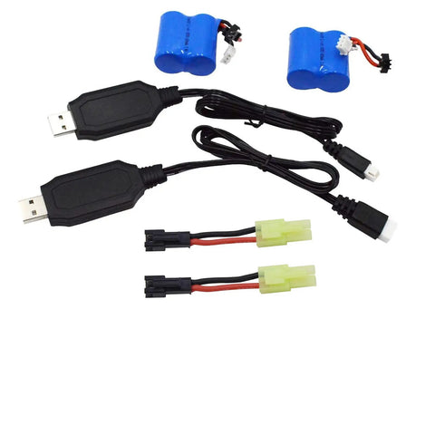 2 Pack 7.4V 600mAh Li Ion RC Boat Battery With XH3P Plug For H100 H102 H106 H108 T1 T02 RC Boats Plus Cable