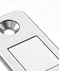 Close-up of the Ultra Thin Magnetic Door Catch with Self Adhesive Backing for cabinets and drawers, showing neodymium magnet core.