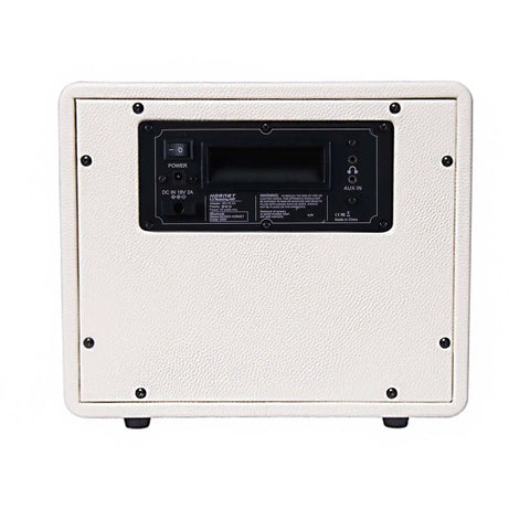 Back view of 15W Practice Guitar Amp With 9 Digital Amp Models, 6.5 Inch Speaker, Bluetooth, and control panel.