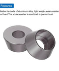 M8 Cone Cup Washers Anodized Aluminum Titanium Gray Flange Gaskets Heavy Duty Fasteners For Rc Drones Cars And Modded Builds Top Shelf 20 Pack Custom Hardware Set close-up view showing two washers with smooth surfaces and central holes.