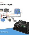 Hella Reliable Smart BMS Controller For 12 24 48 Volt Solar Systems showing installation example diagram with wiring and connections.