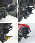 Level Up Your Rig With Heavy Duty Extended Wheel Hubs And Solid Steel Stub Axle Portal Drive Kit For Traxxas TRX4 Defender Bronco And K5 Bringing Extra Ground Clearance showing detailed axle setup.
