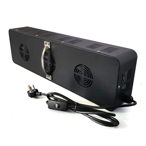 Pro 365Nm 395Nm 405Nm UV Curing Lamp For Rapid 3D Resin Exposure And Snappy Glue Drying mounted on aluminum base, with power cord.