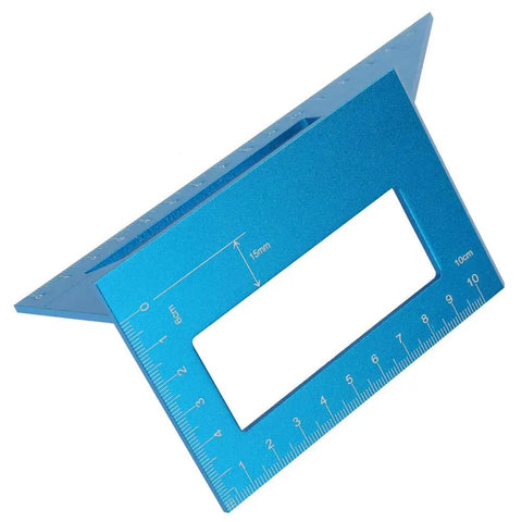 No Sweat Precision 45 And 90 Degree Miter Gauge Layout Tool Rock Solid Aluminum Alloy Woodworking Saddle Square angled view
